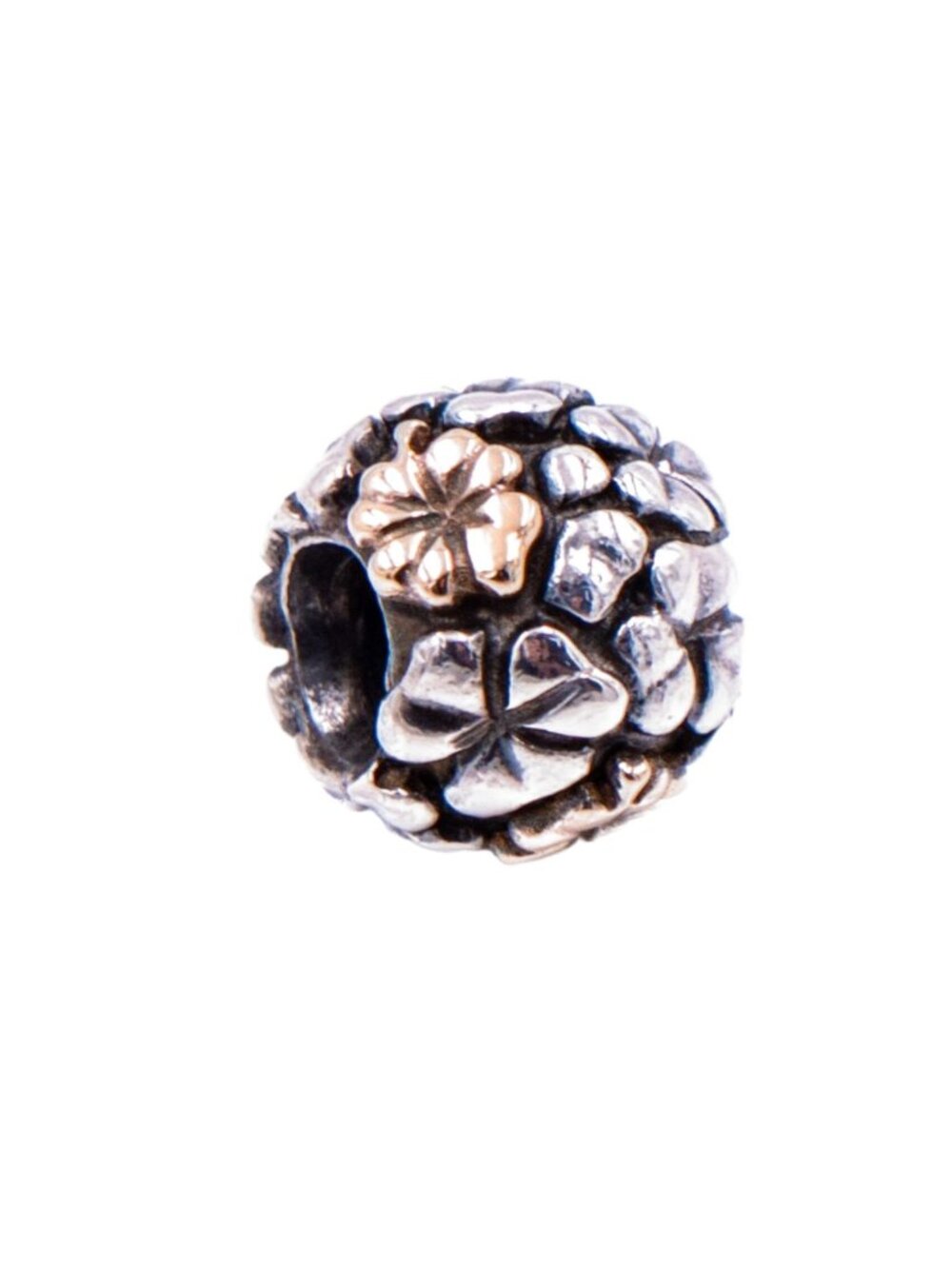 Pandora Retired Lucky Clover Sterling Silver 14K Gold Shamrock Charm